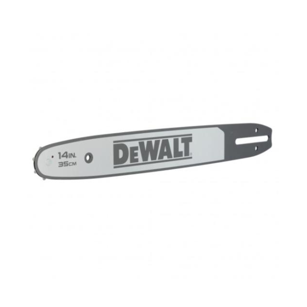 DEWALT 40cm chainsaw bar with 0.325-inch chain, durable tool part for chainsaw maintenance and replacement.