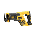DEWALT 18V XR brushless compact reciprocating saw bare tool with ergonomic grip and metal shoe for versatile cutting tasks.