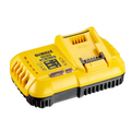 DEWALT DCB118 battery charger for power tools, shown with charging ports and LED indicator lights.