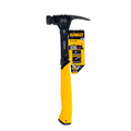 DEWALT 20oz rip-claw steel hammer with one-piece construction, shown with polished metal head and ergonomic handle.