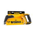 DEWALT 5-in-1 hacksaw with 300mm blade, showcasing versatile tool with adjustable frame and ergonomic handle for cutting tasks.