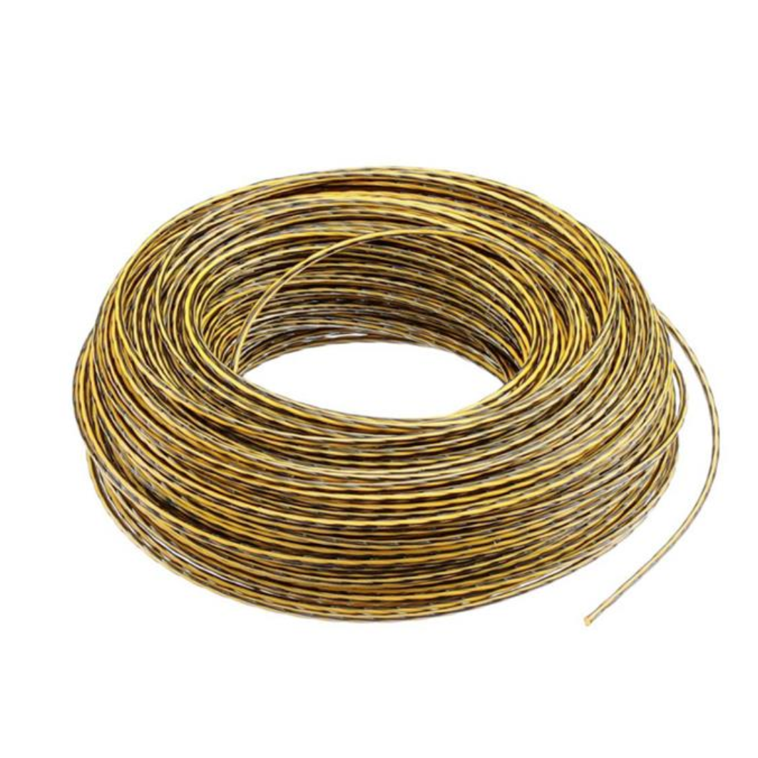 DEWALT 2.7mm x 210m trimmer line for garden tools, displayed coiled in a spool, suitable for lawn trimmers and grass cutting.