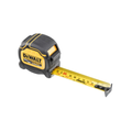 DEWALT Tough Tape measure 5M / 16FT shown with measuring tape extended, durable tool for construction and carpentry projects.